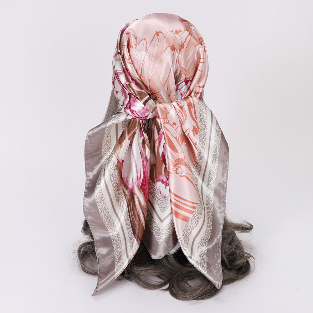 Flower Elegant High-end Imitated Silk Scarves