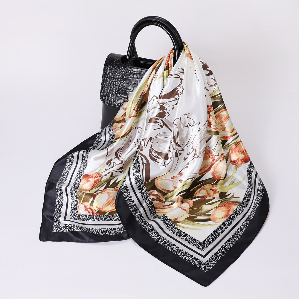 Flower Elegant High-end Imitated Silk Scarves