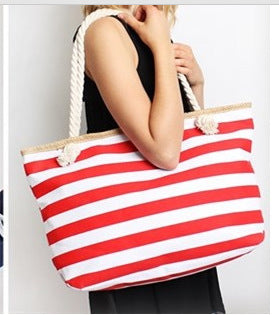 Striped Women's Shopping  Beach Bag