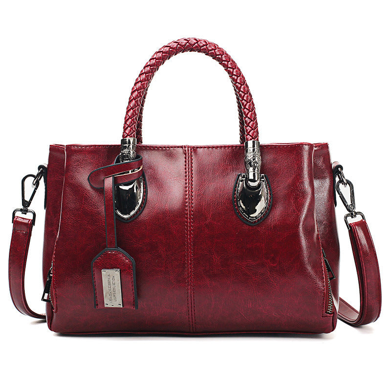 Women Handbags Vintage Oil Wax Leather Luxury