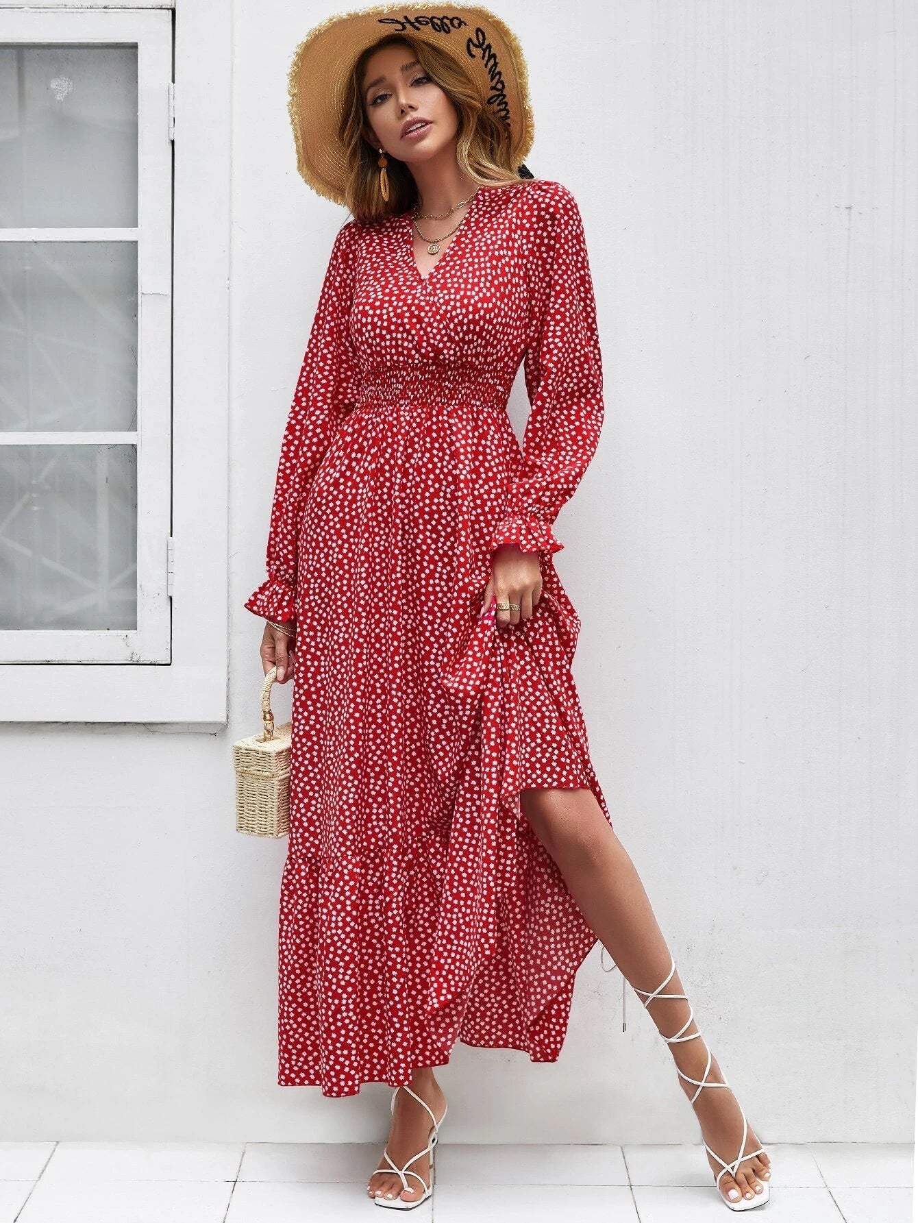 V-neck Holiday European And American Style Dress