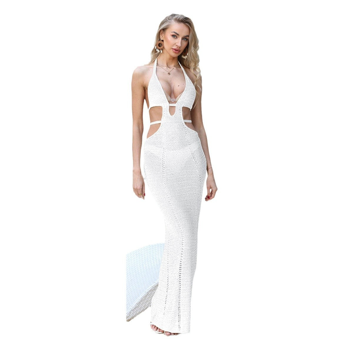 Stylish Beach Long Dress Out Strap