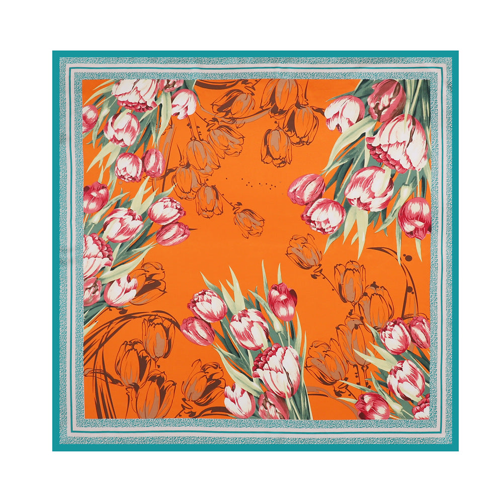 Flower Elegant High-end Imitated Silk Scarves