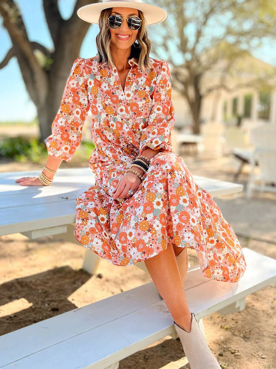 Bohemian Style Printed Dress