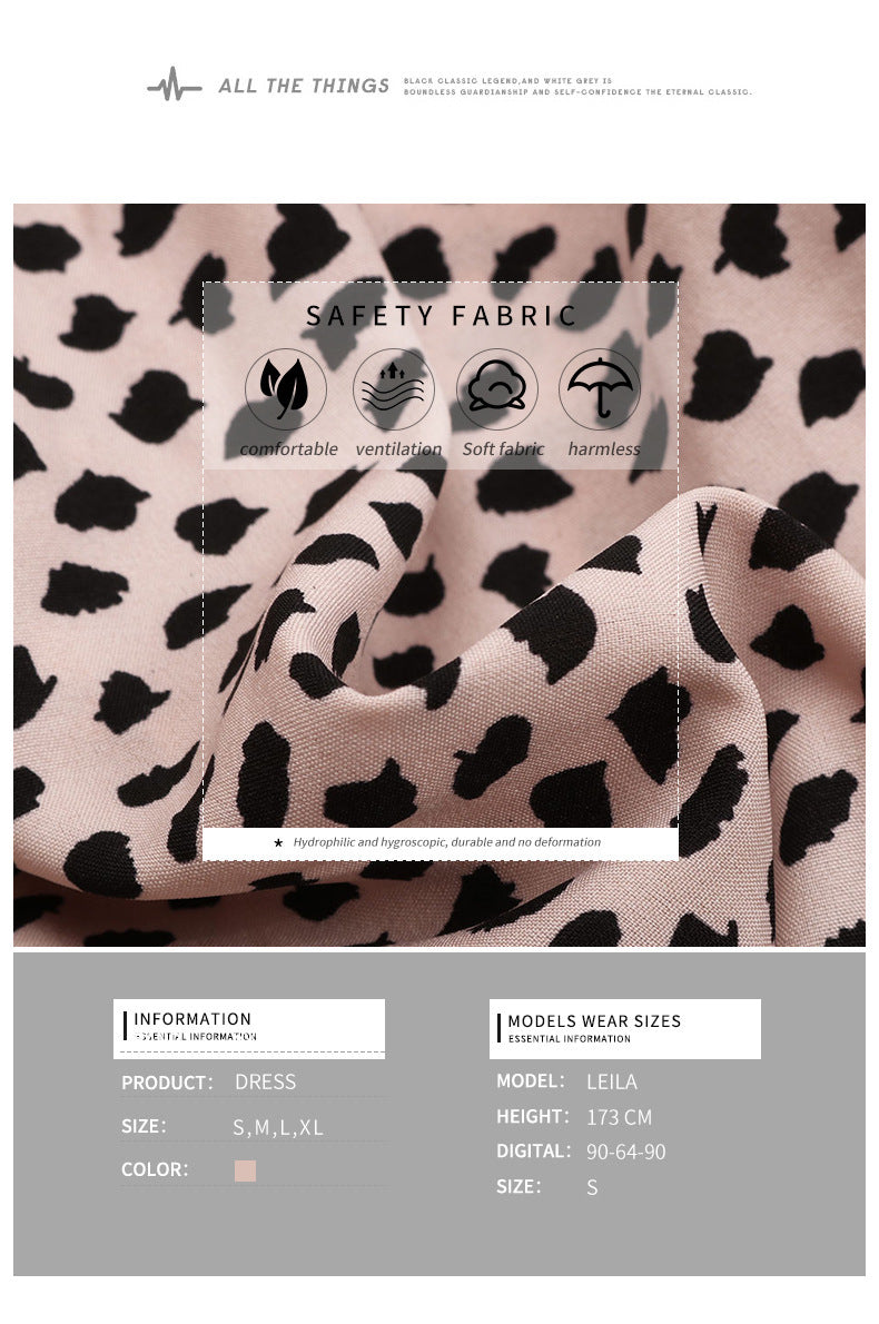 Summer New Dress European And American V-Neck Leopard Print