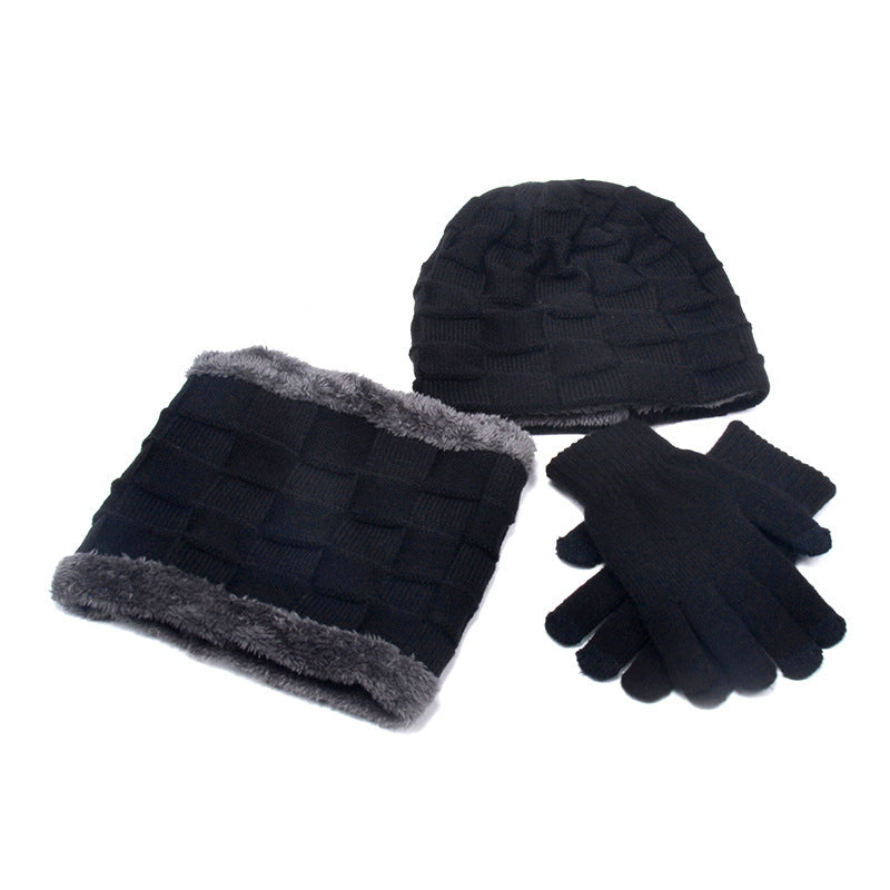 Men's Hat, Scarf and Gloves Three-piece