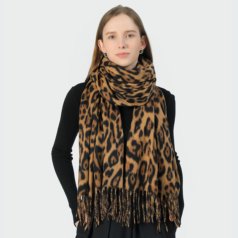 Leopard Print Scarf Women's