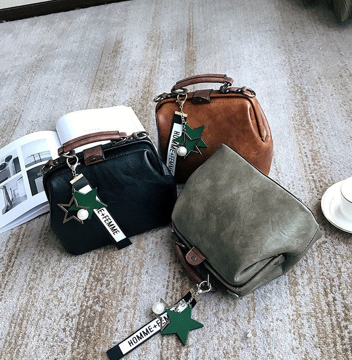 New Fashion Handbags Trend Line Retro Ladies Shoulder Doctor Bag