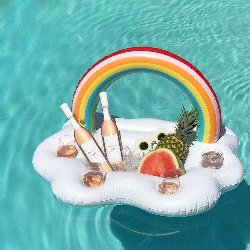 Rainbow Inflatable Pool Float Cooler