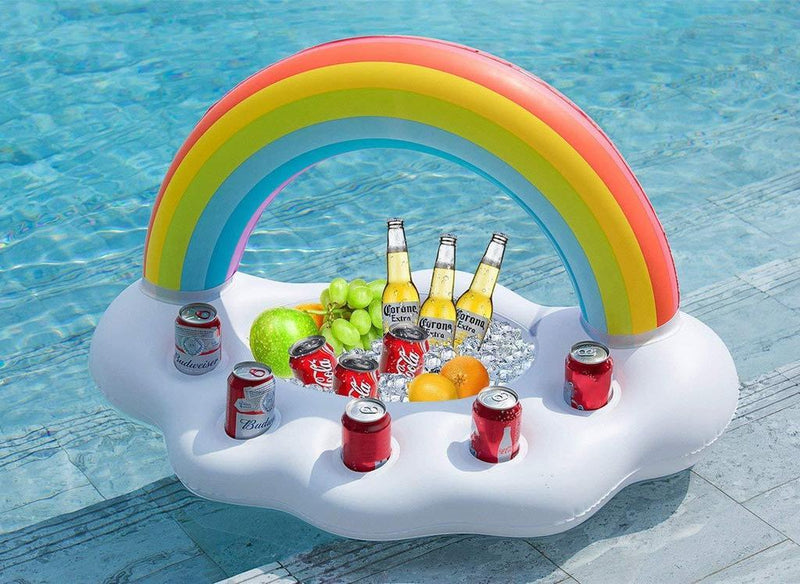 Rainbow Inflatable Pool Float Cooler