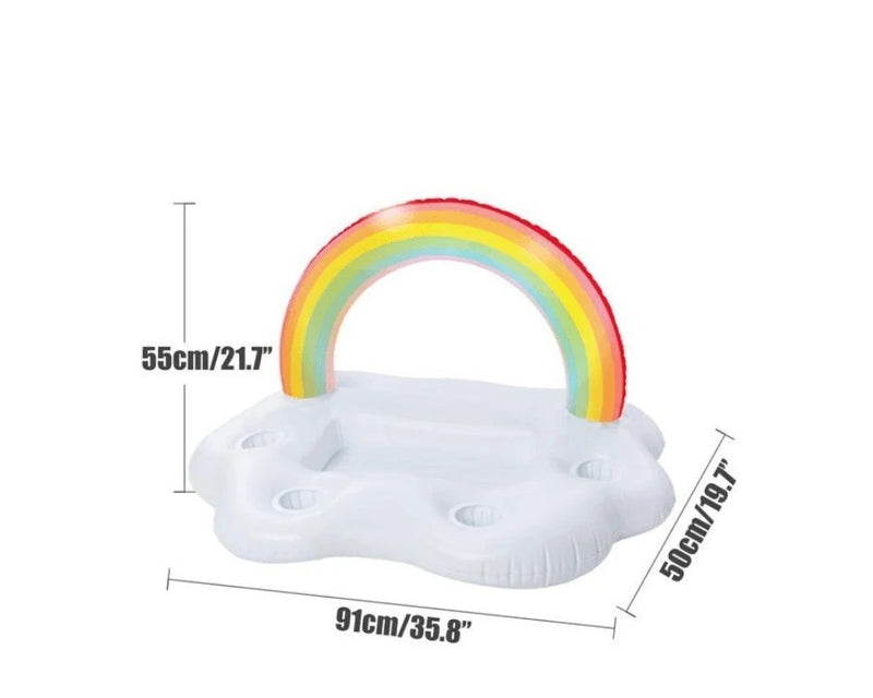 Rainbow Inflatable Pool Float Cooler