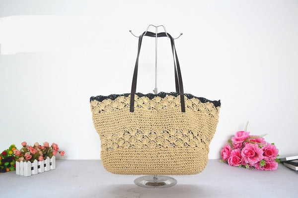 Soft Thin Paper Rope Crochet Straw Bag