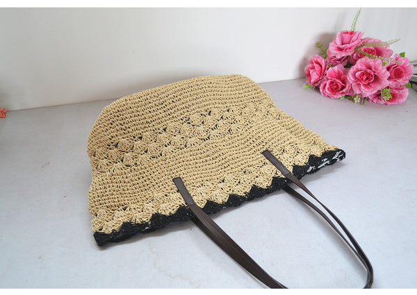 Soft Thin Paper Rope Crochet Straw Bag