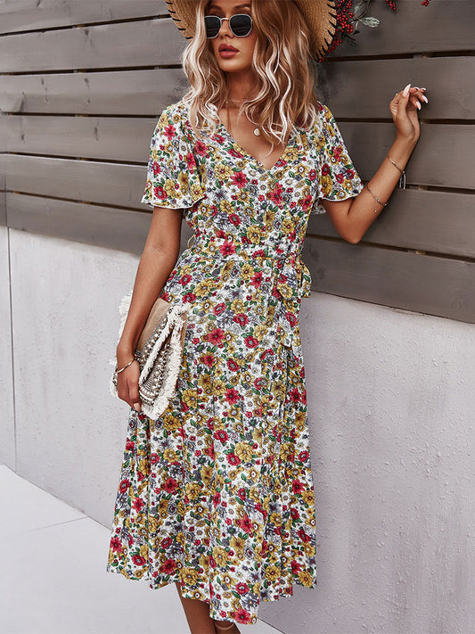 European And American Women's Fashion Floral Dress