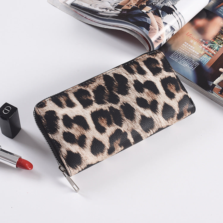 Women Wallets Bright Leather Black and White