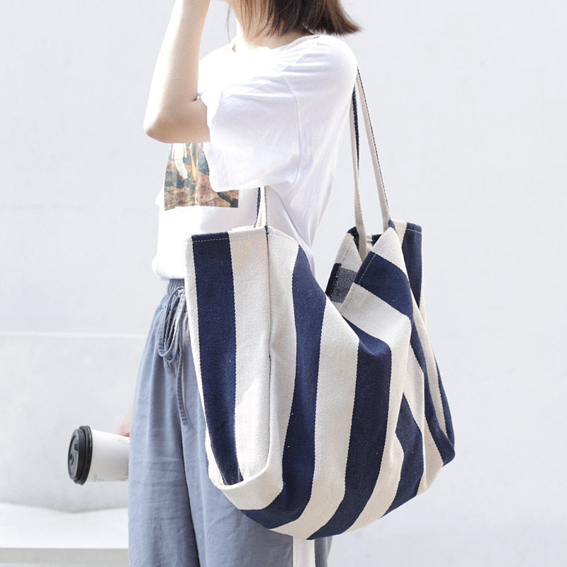 Striped Bags High Capacity Shoulder Bags