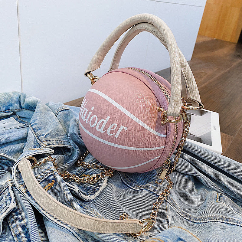 Basketball Shape Handbags and Purses for Shoulder Crossbody Girls and Ladies