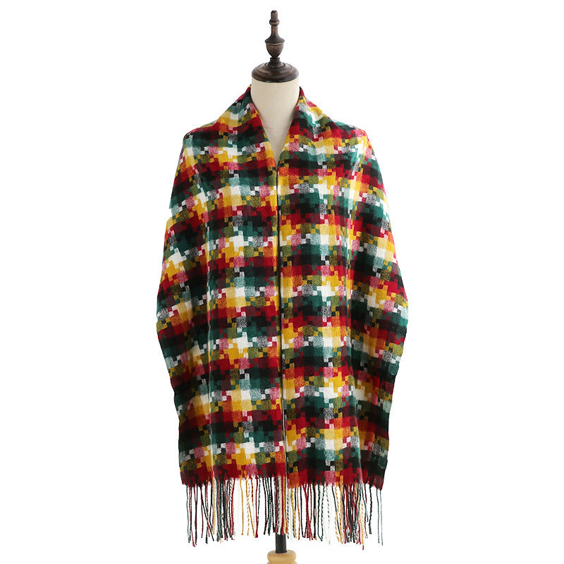 New Plaid Scarf Women Tassel Fashion