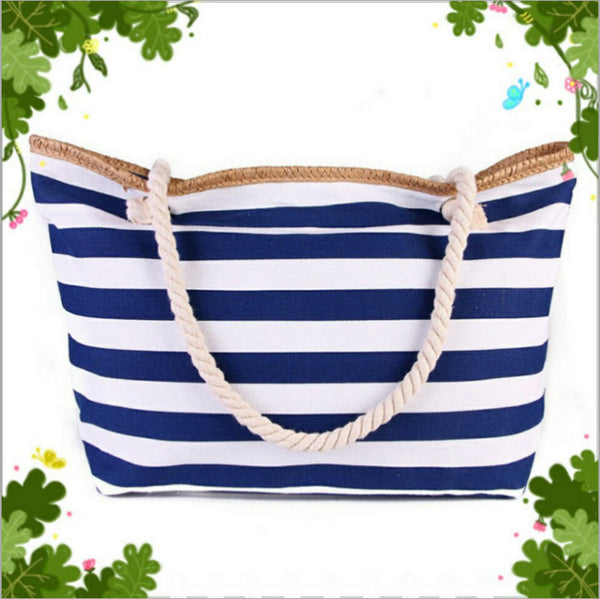 Striped Women's Shopping  Beach Bag