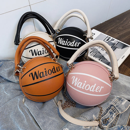 Basketball Shape Handbags and Purses for Shoulder Crossbody Girls and Ladies