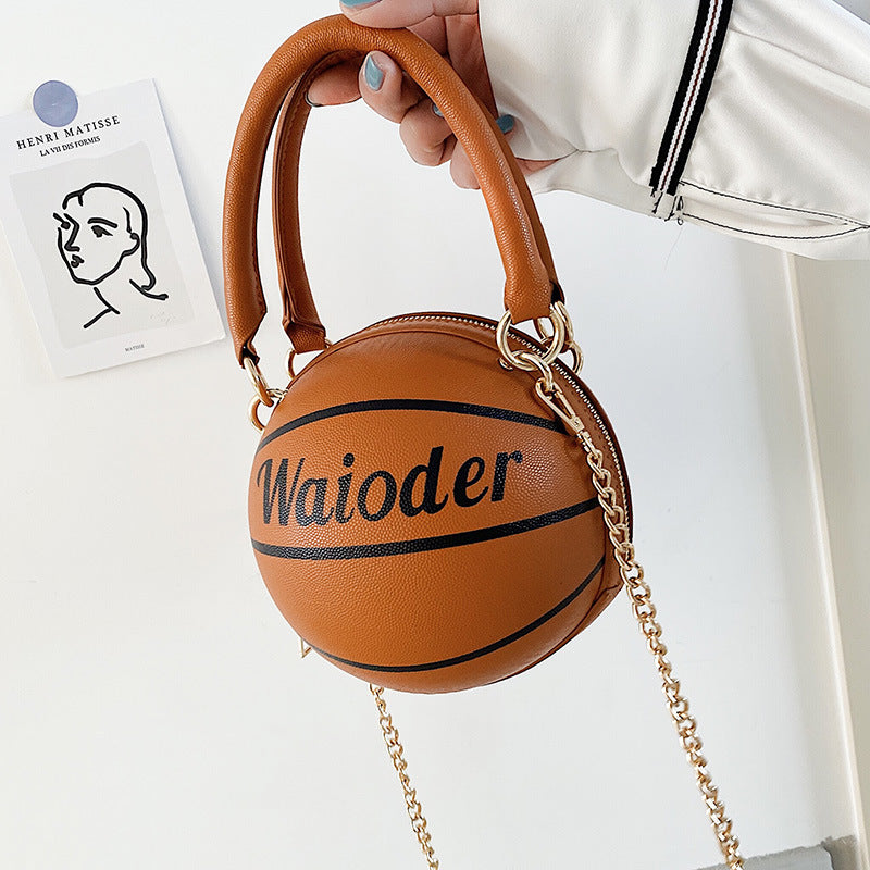 Basketball Shape Handbags and Purses for Shoulder Crossbody Girls and Ladies