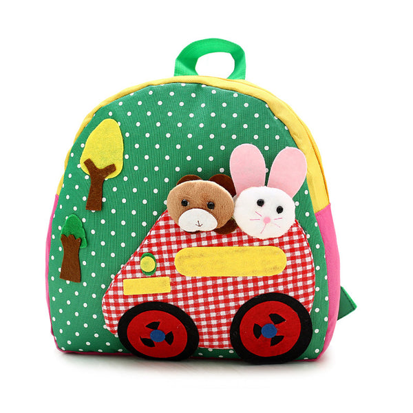 Children's schoolbag adorable backpack handmade cartoon baby bag double shoulder bag