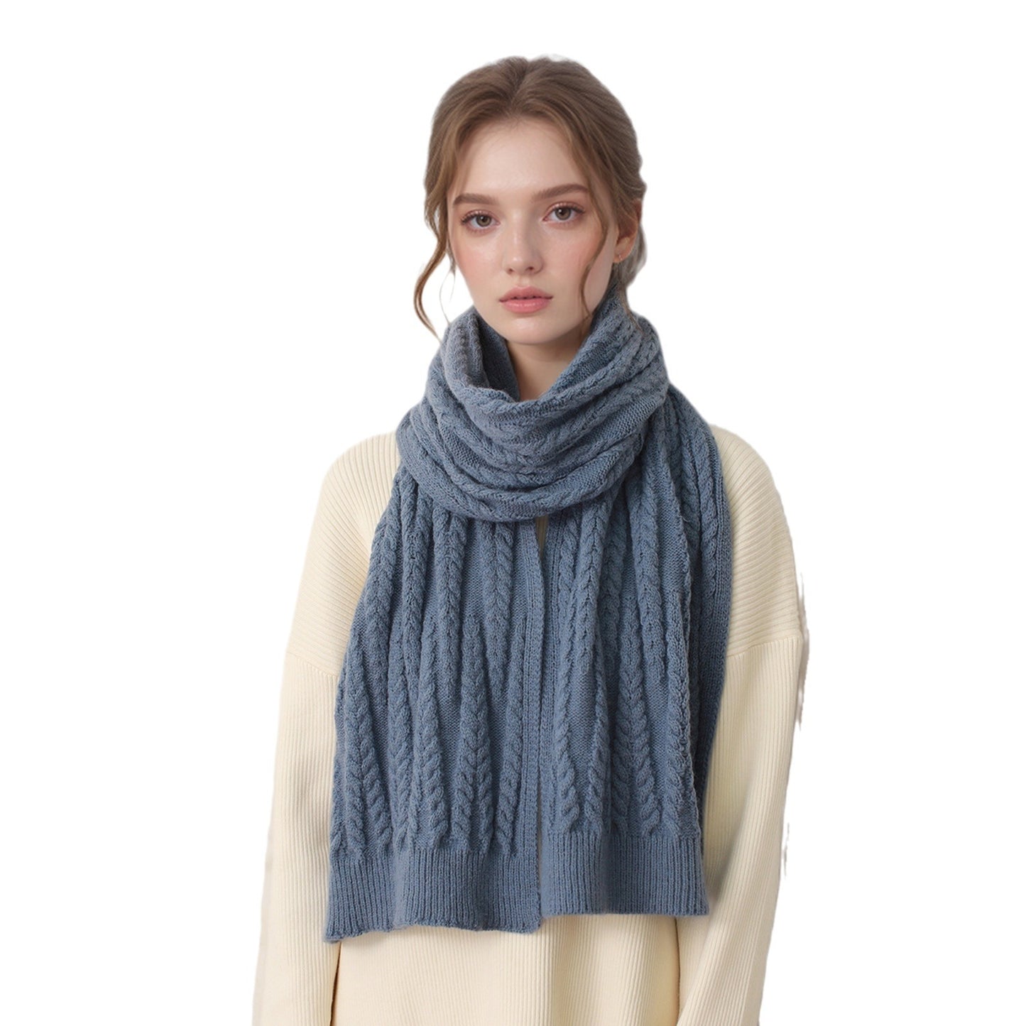 European And American Autumn And Winter Thickening Warm Wool Scarf