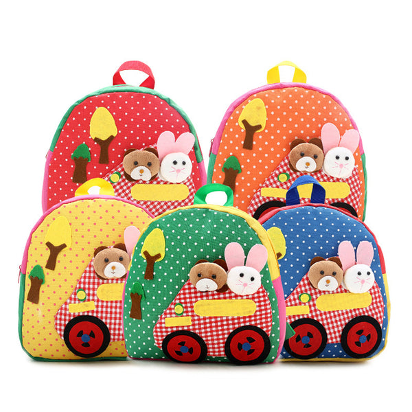 Children's schoolbag adorable backpack handmade cartoon baby bag double shoulder bag