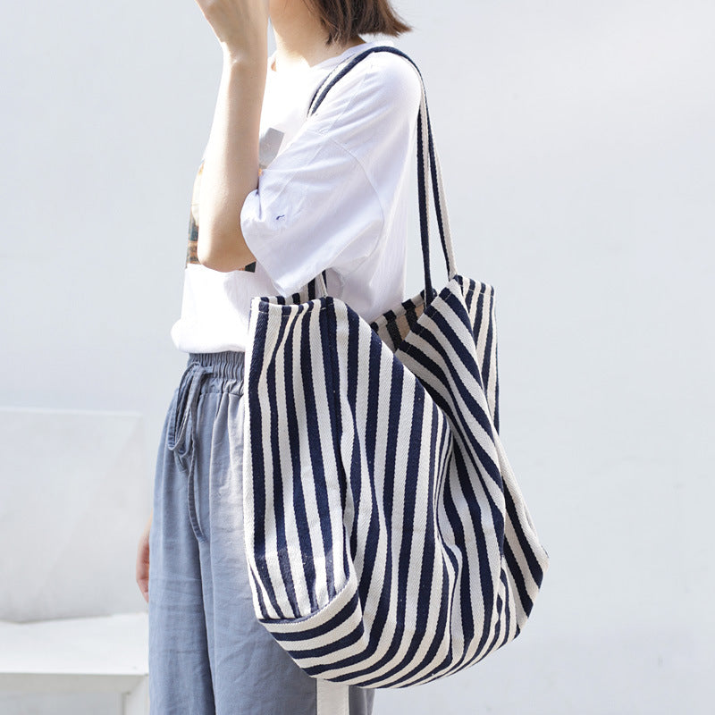 Striped Bags High Capacity Shoulder Bags