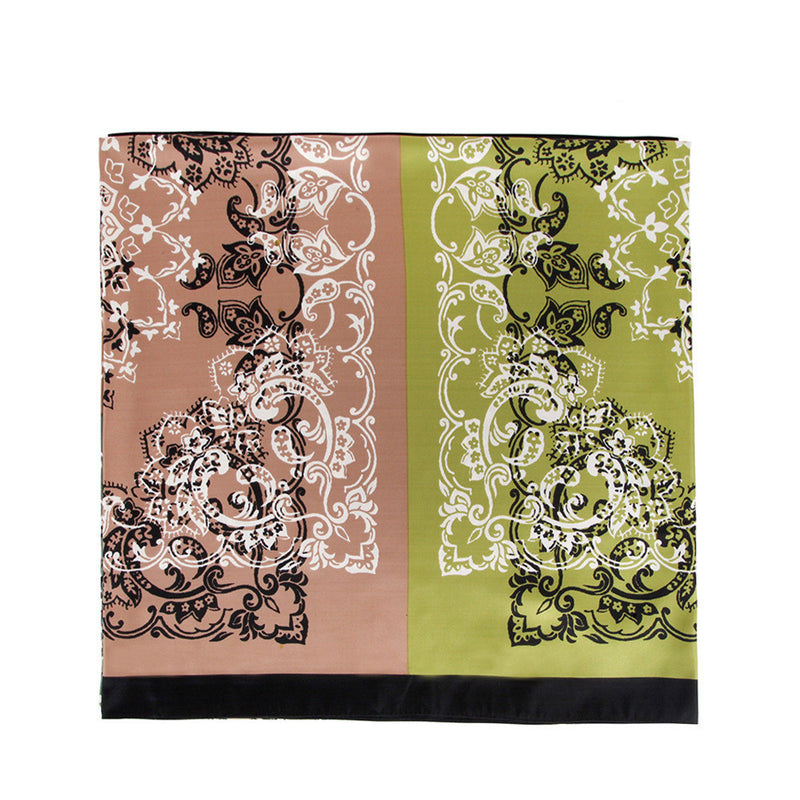 Women's scarf with twill silk printing material