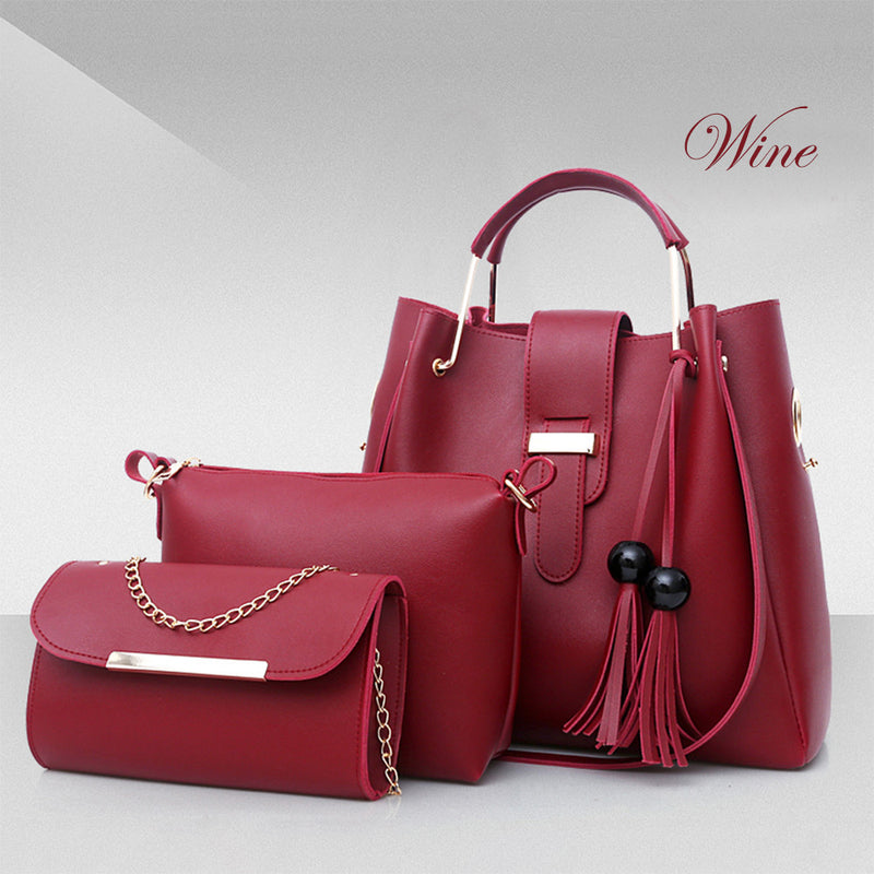 Women Handbags 3 Pcs Shoulder Bags Casual