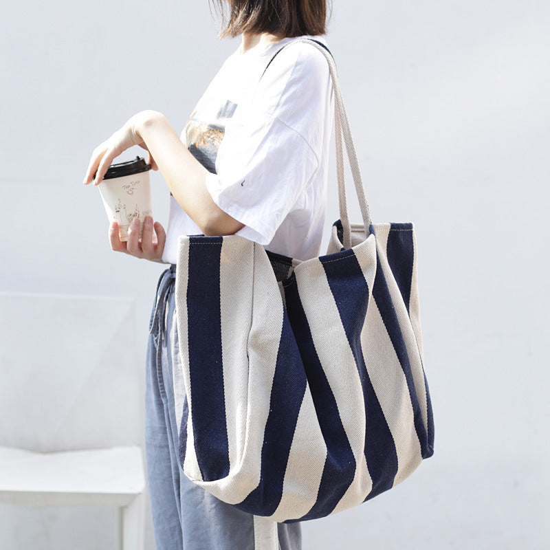 Striped Bags High Capacity Shoulder Bags
