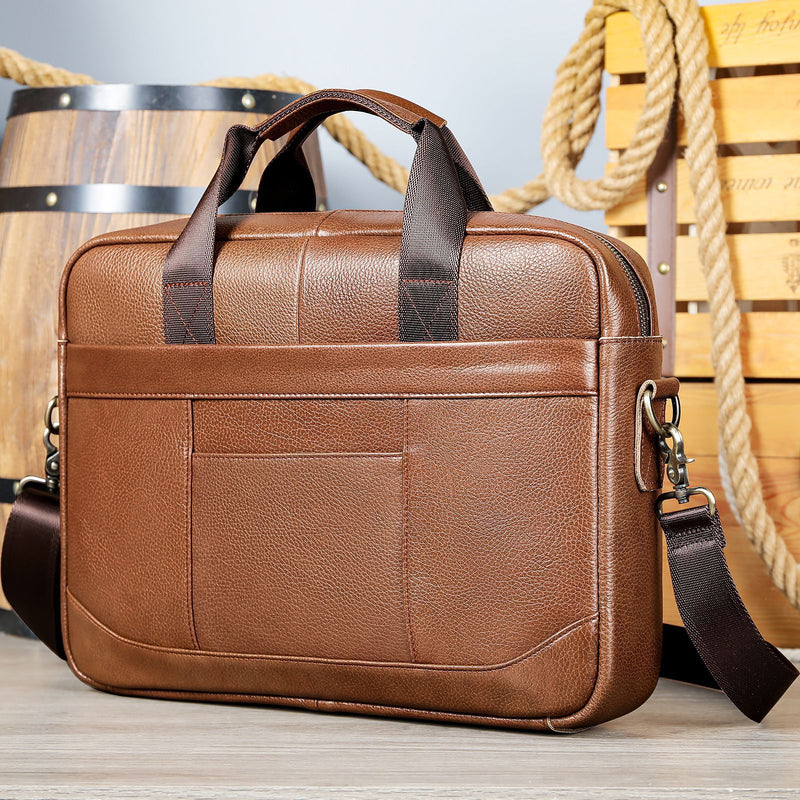 Men's Official Leather Laptop Bag Shoulder Crossbody