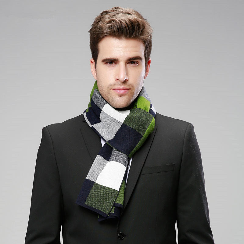 Classic And Fashionable British Checked Cashmere Scarf For Men's