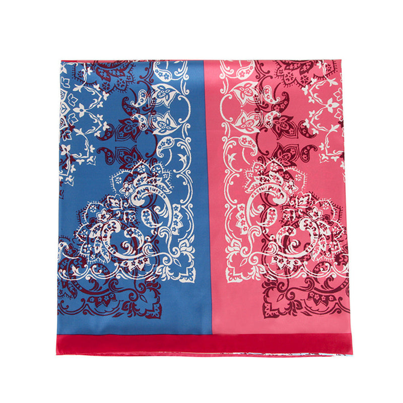 Women's scarf with twill silk printing material