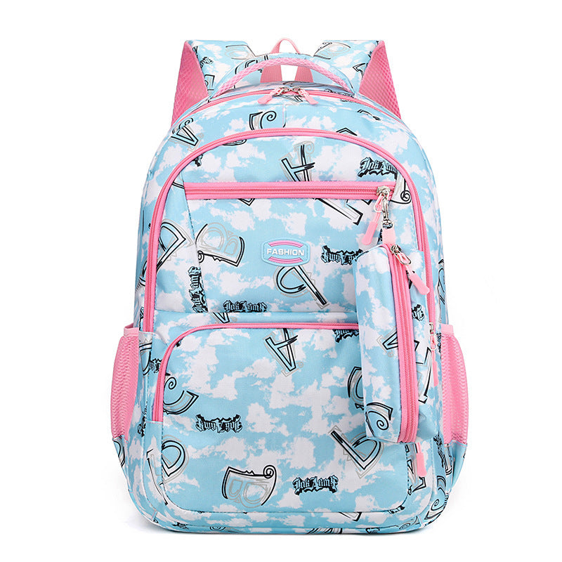 New Letter Print Backpack Primary School Students Schoolbag For Girls