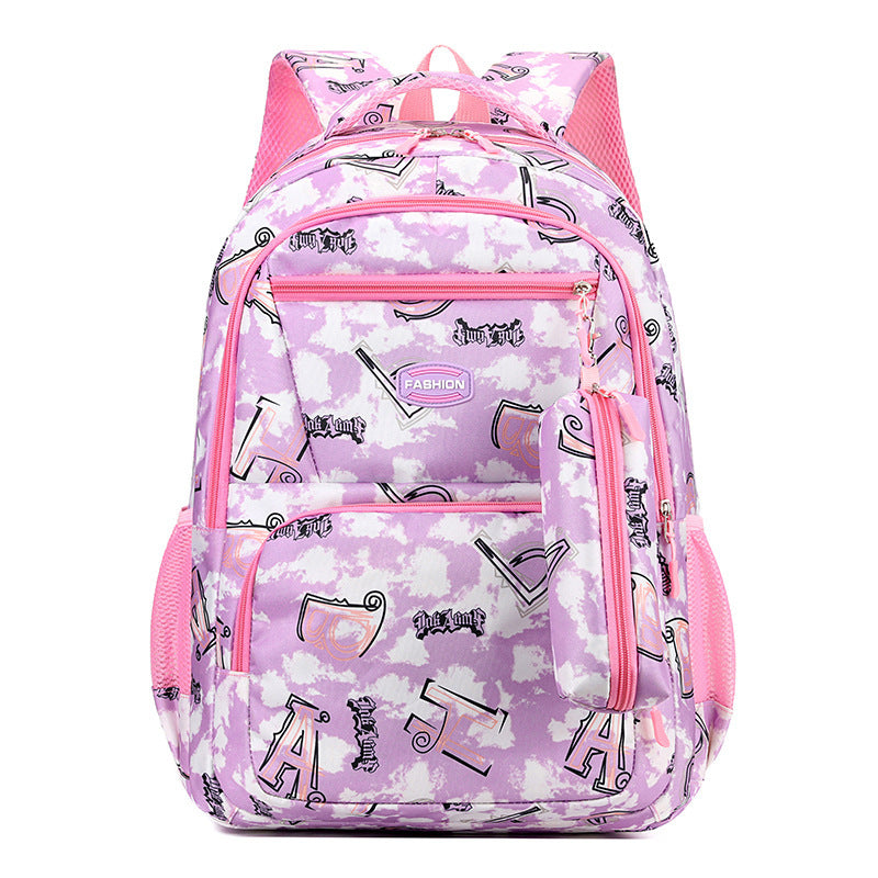 New Letter Print Backpack Primary School Students Schoolbag For Girls