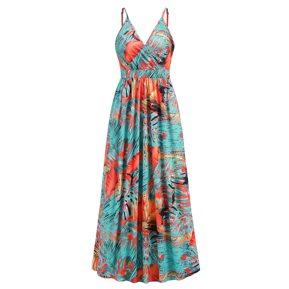 Flowers Long Dress Summer Swing Beach
