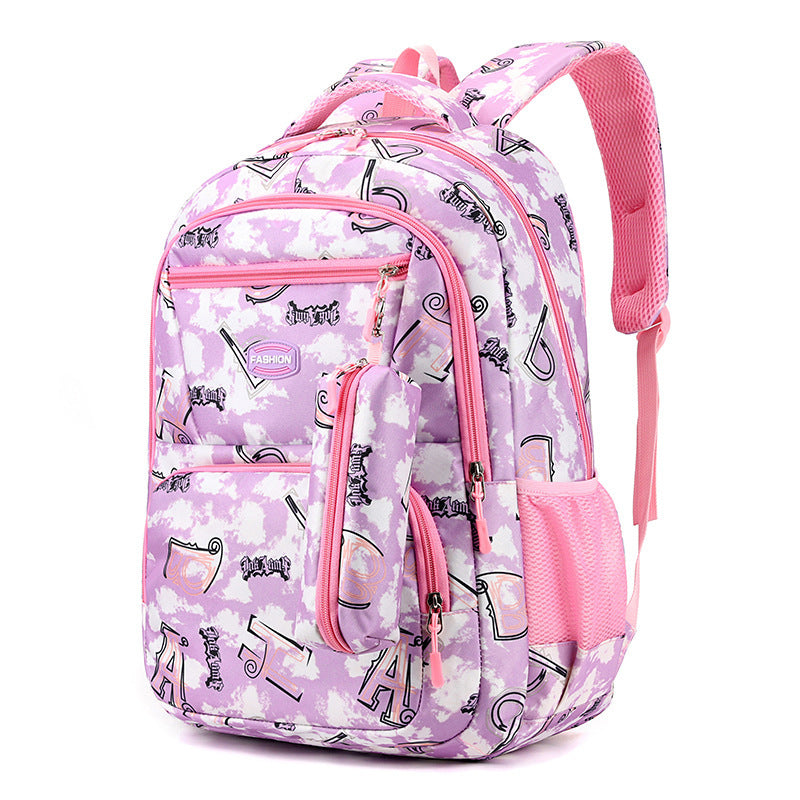 New Letter Print Backpack Primary School Students Schoolbag For Girls