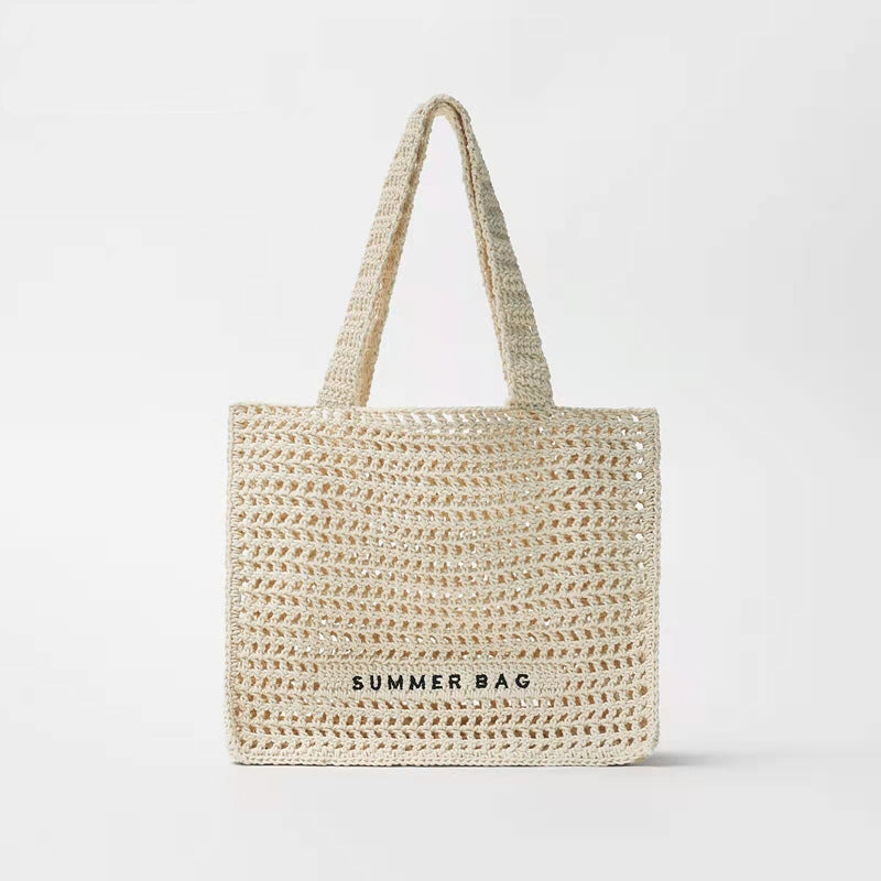 Hollow Crochet Handbag Straw Summer