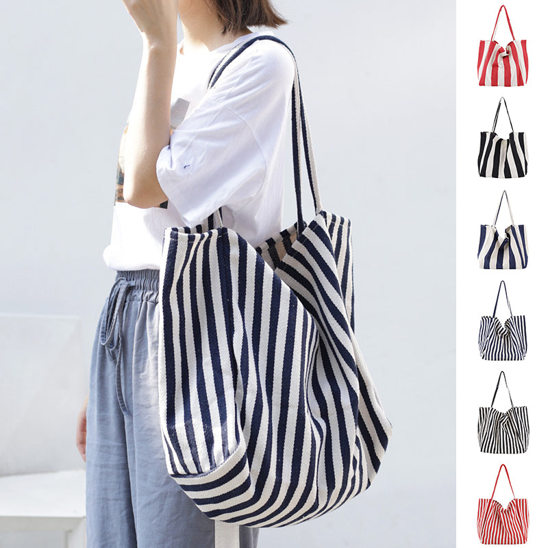 Striped Bags High Capacity Shoulder Bags