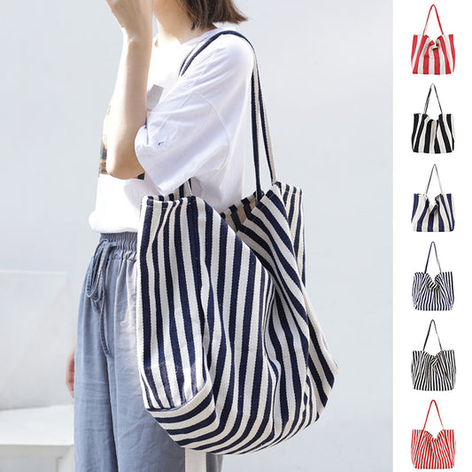 Striped Bags High Capacity Shoulder Bags