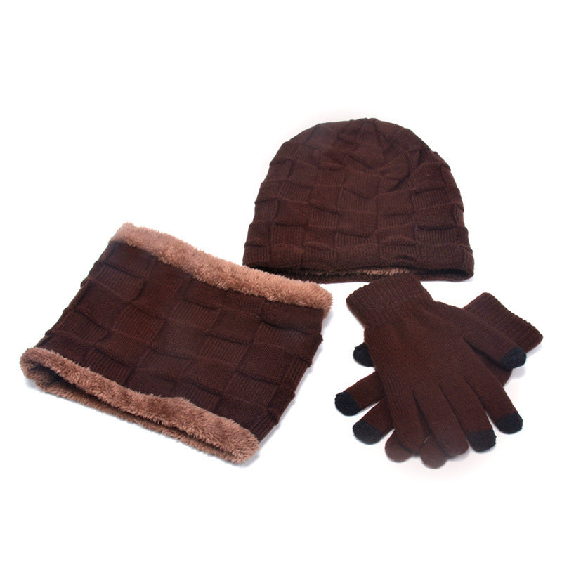 Men's Hat, Scarf and Gloves Three-piece