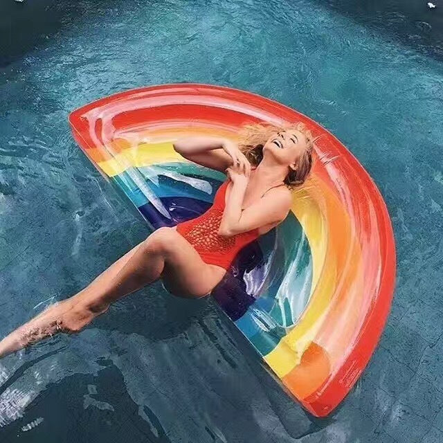 Rainbow inflatable floating  bed