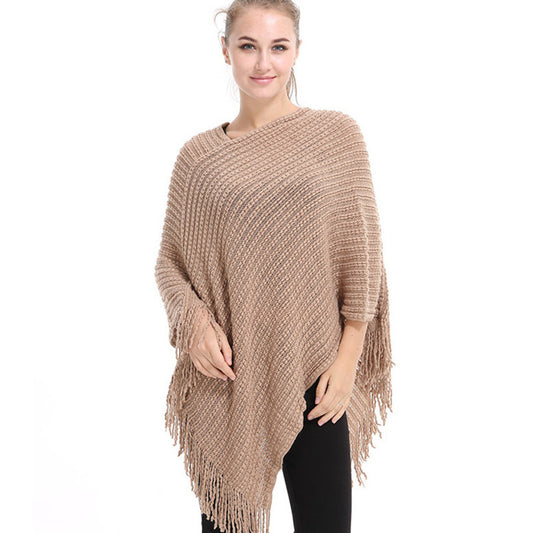 Women's Knitted Cloak Shawl