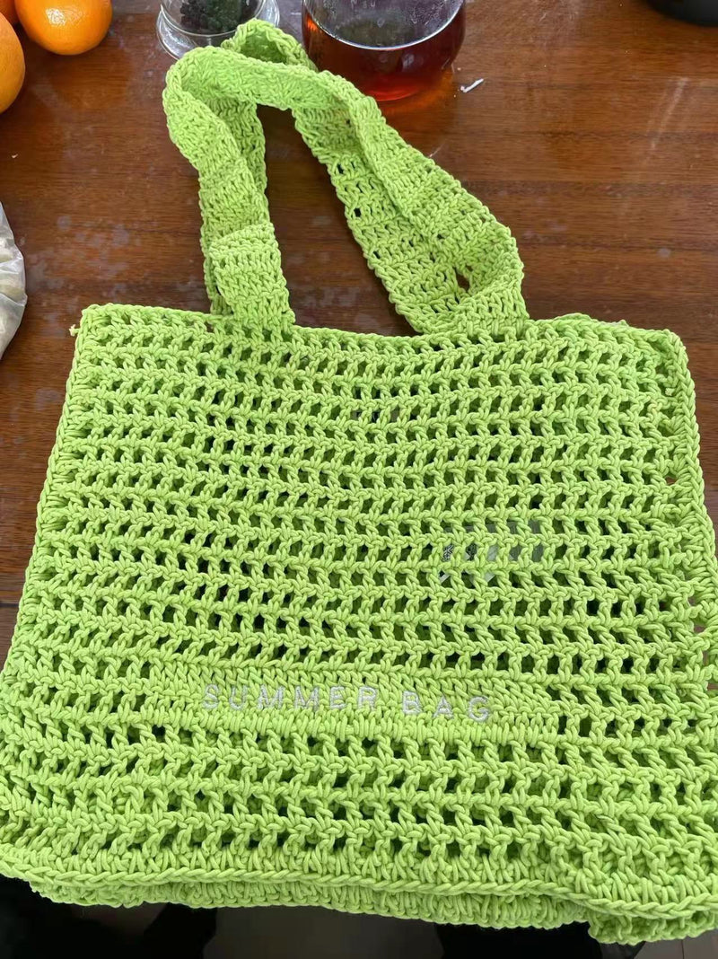 Hollow Crochet Handbag Straw Summer