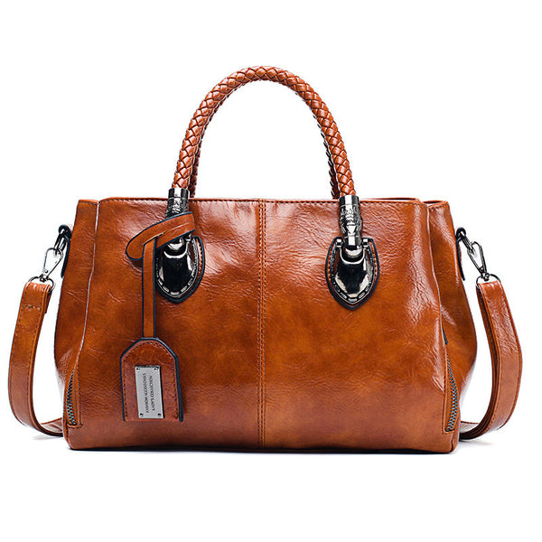 Women Handbags Vintage Oil Wax leather luxury