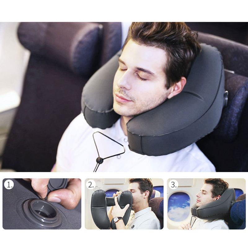 Travel Pillows H Shaped Inflatable for Neck and Airplane Sleeping Cushion