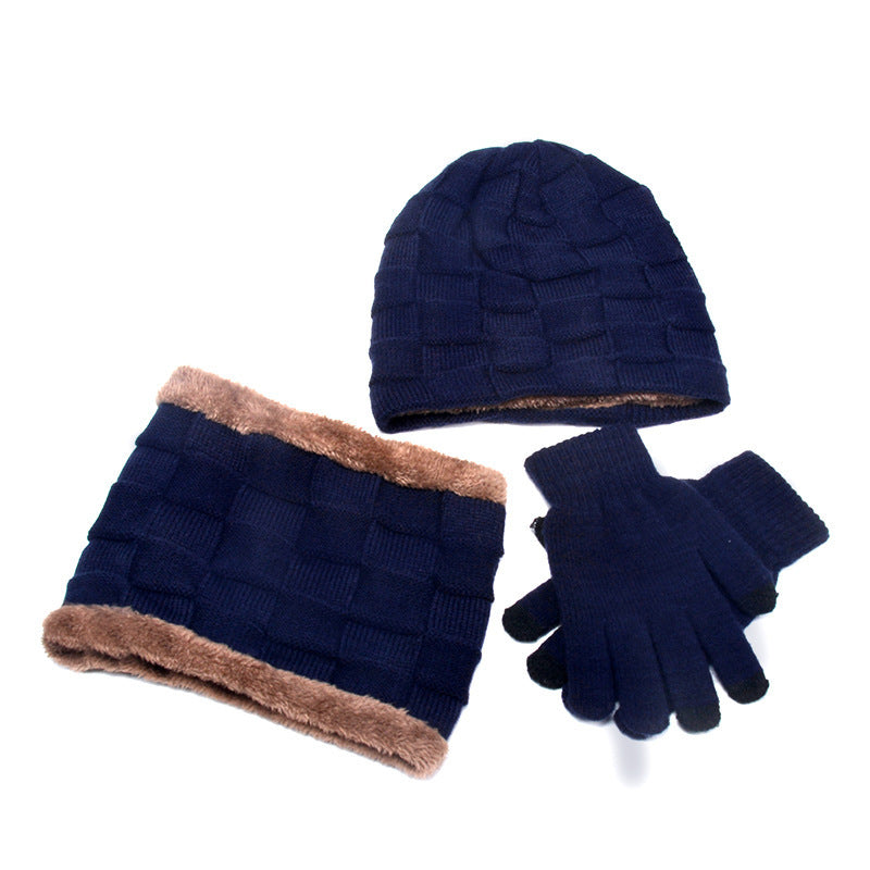 Men's Hat, Scarf and Gloves Three-piece