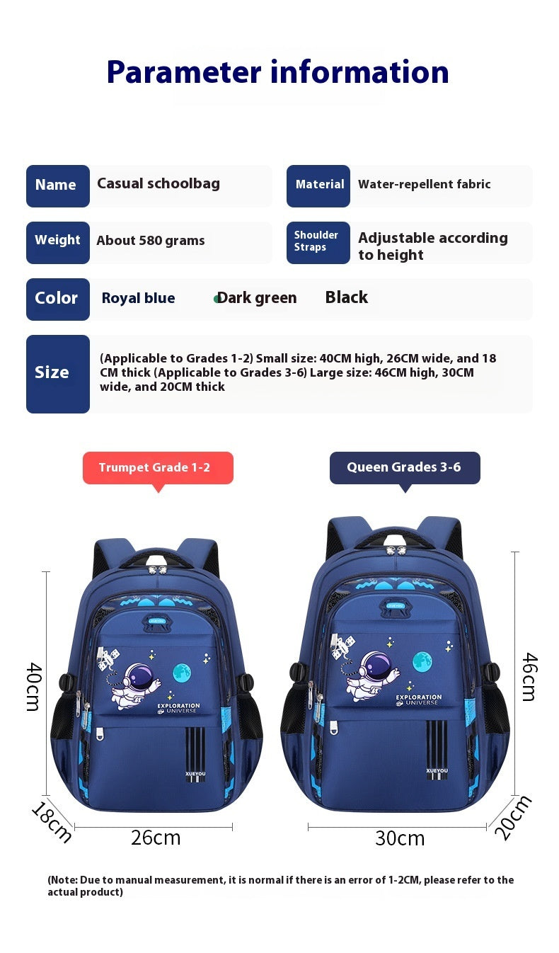 Schoolbag Spaceman Primary School Student  Children Nylon Backpack Boy